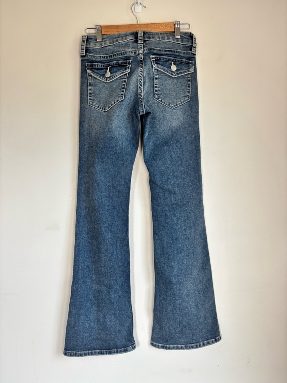 Blue Flared Jeans - Classic Mid Wash - Picture 2 of 5